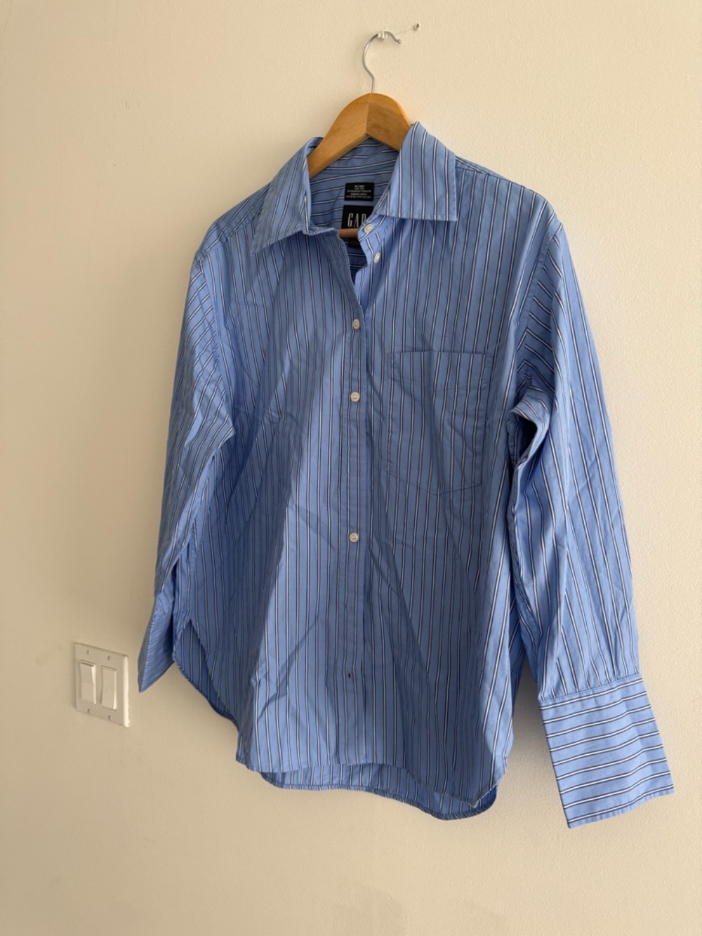 GAP “big shirt” Blue Striped (oversized ) shirt one size organic cotton - Picture 4 of 8